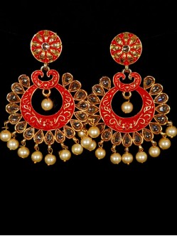 Reverse Ad Earrings With Meenakari Work